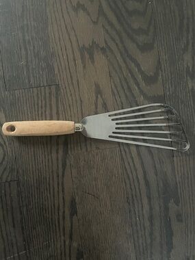 Vintage A&J USA Batter Beater Whisk Curved to Fit Bowl with Wood Handle MCM